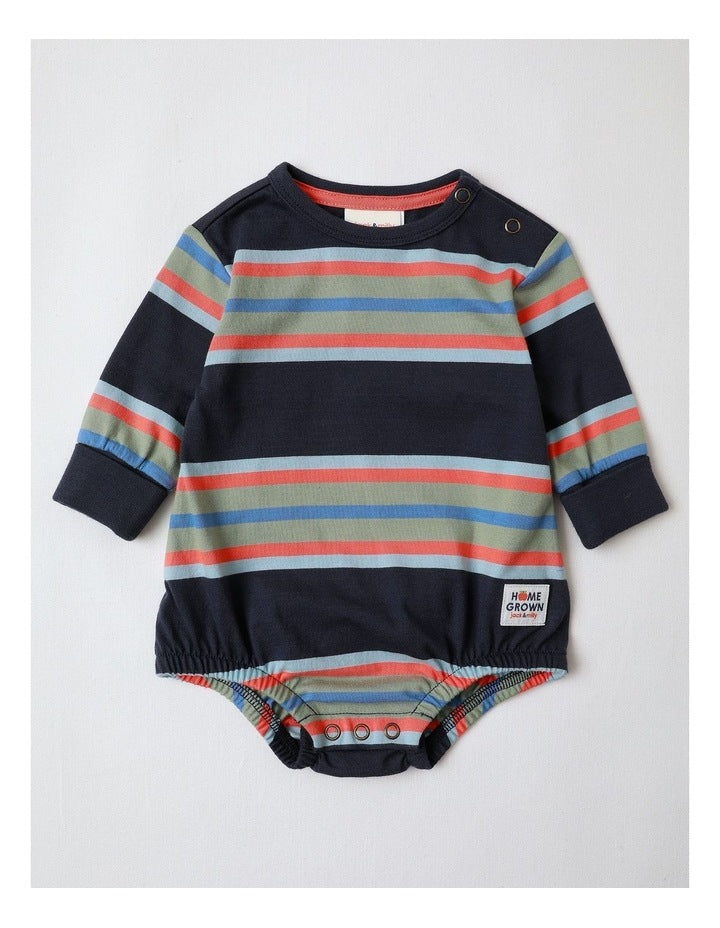 Neddie Stripe Bodysuit in Navy