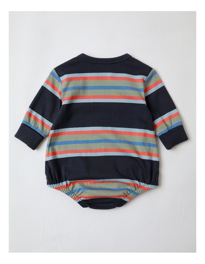 Neddie Stripe Bodysuit in Navy