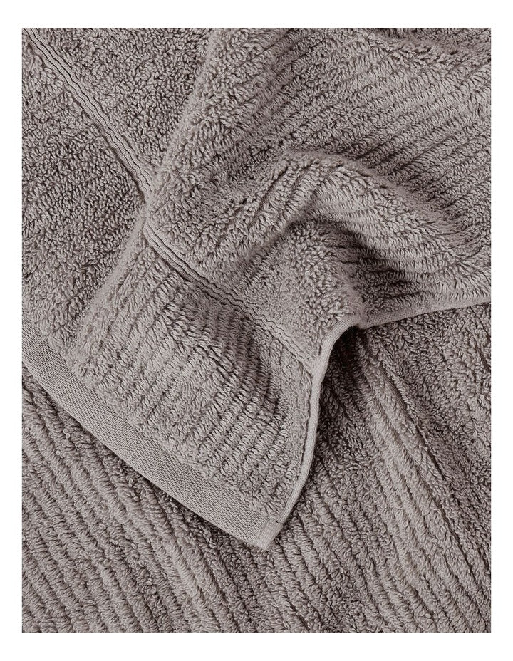 Combed Cotton Rib 3pk Face Washer in Charcoal