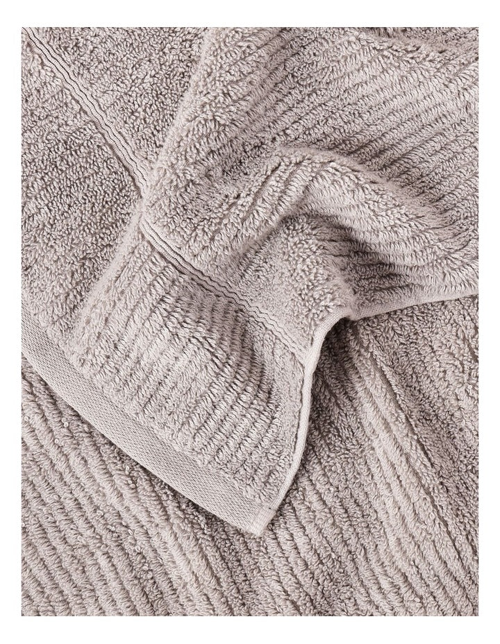 Combed Cotton Rib 3pk Face Washer in Silver