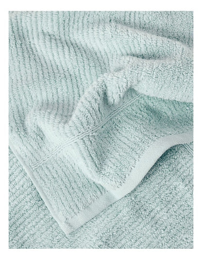 Combed Cotton Rib 3pk Face Washer in Aqua