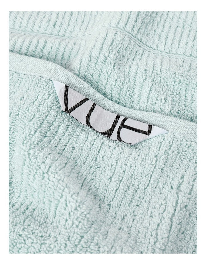Combed Cotton Rib 3pk Face Washer in Aqua