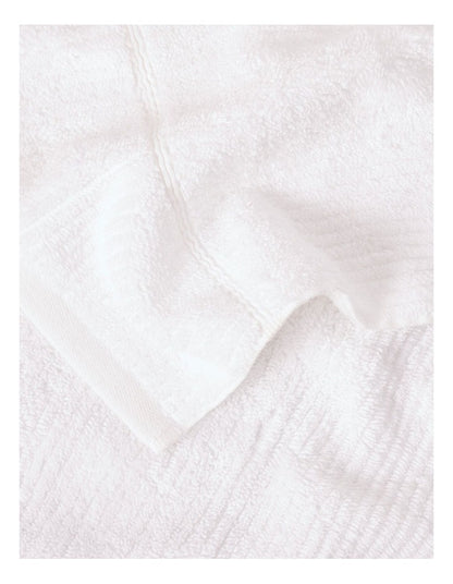 Combed Cotton Rib 3pk Face Washer in White