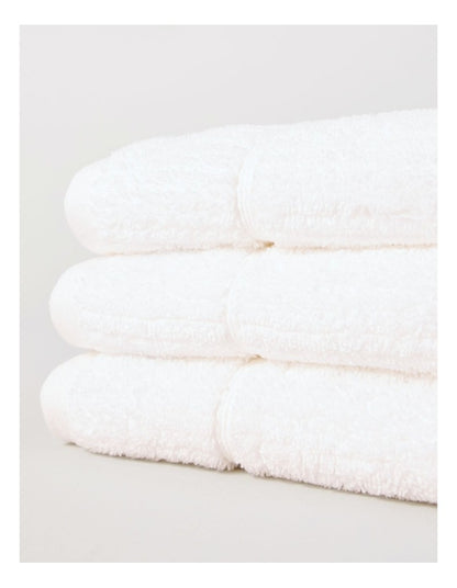 Combed Cotton Rib 3pk Face Washer in White