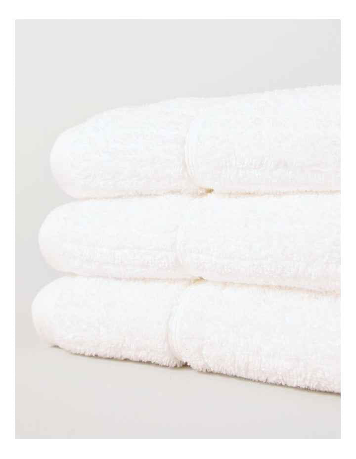 Combed Cotton Rib 3pk Face Washer in White