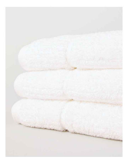 Combed Cotton Rib 3pk Face Washer in White