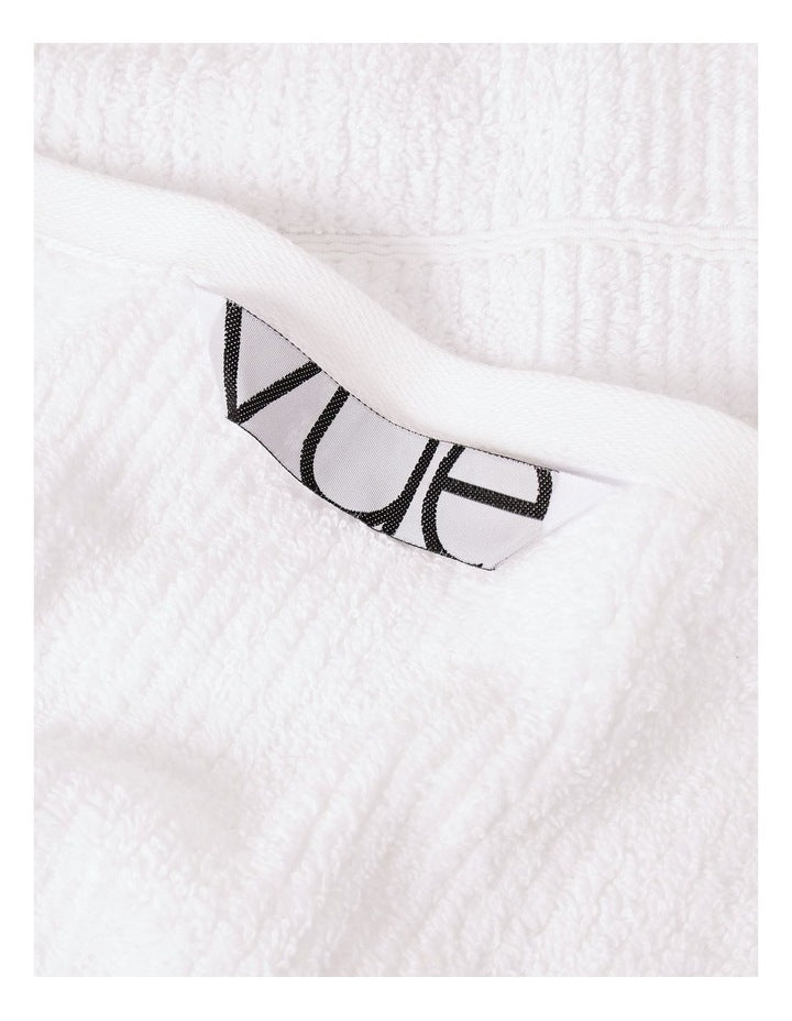 Combed Cotton Rib 3pk Face Washer in White