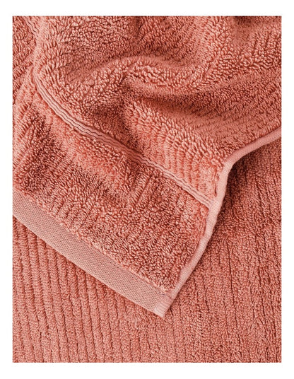 Combed Cotton Rib 3pk Face Washer in Pink Clay