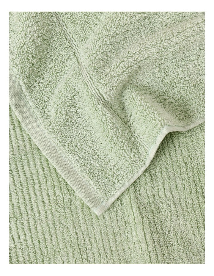 Combed Cotton Rib 3pk Face Washer in Sage