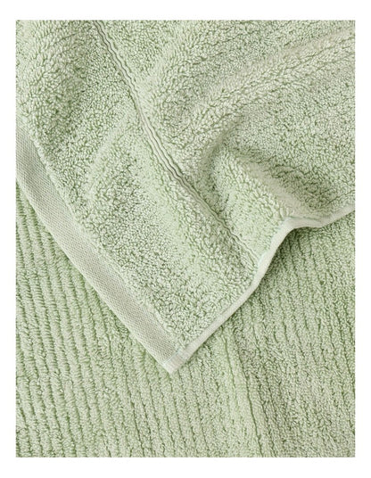 Combed Cotton Rib 3pk Face Washer in Sage