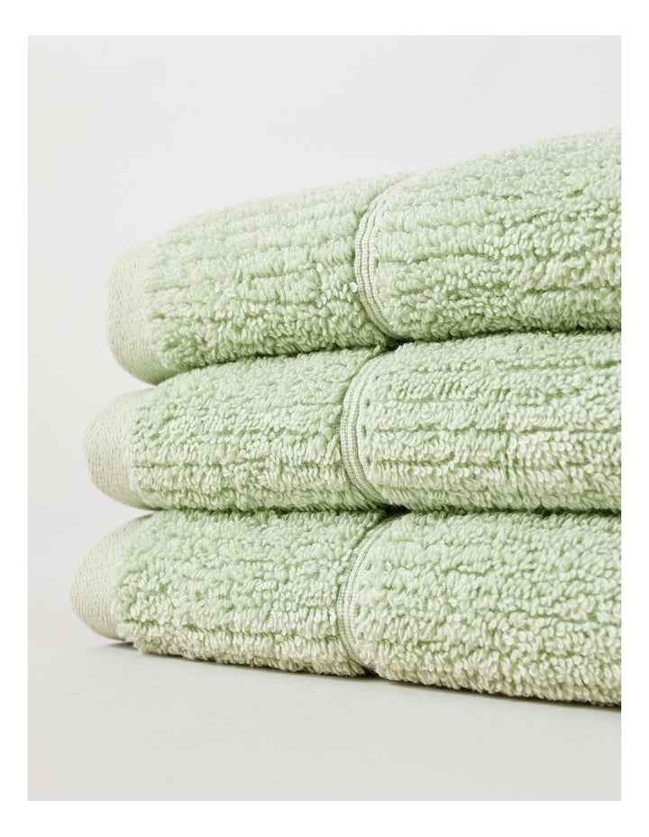 Combed Cotton Rib 3pk Face Washer in Sage