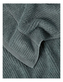 Combed Cotton Rib 3pk Face Washer in Seapine