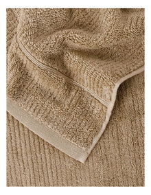 Combed Cotton Rib 3pk Face Washer in Straw