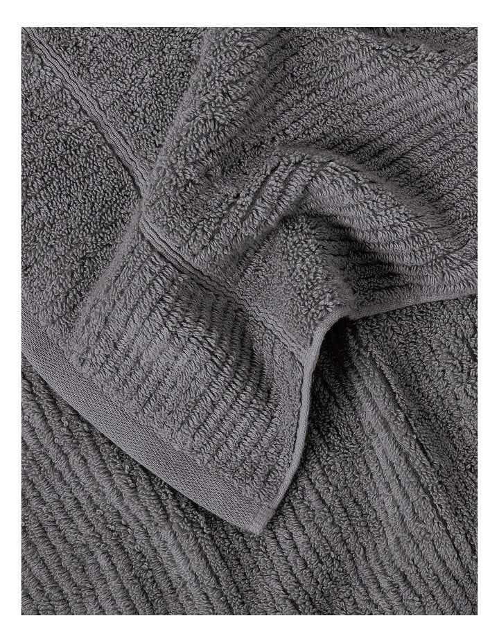 Combed Cotton Rib 3pk Face Washer in Washed Black