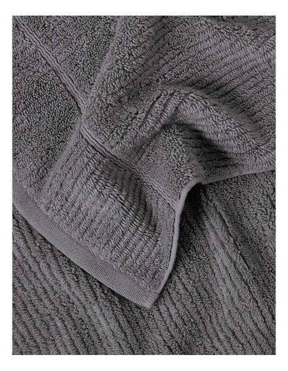 Combed Cotton Rib 3pk Face Washer in Washed Black