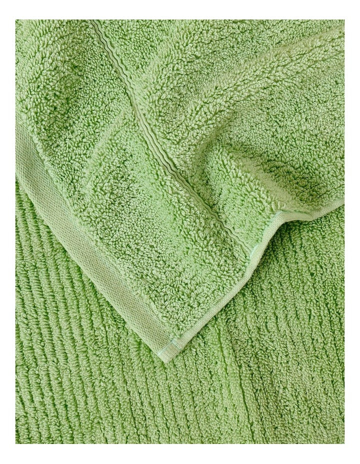 Combed Cotton Rib 3pk Face Washer in Apple Green