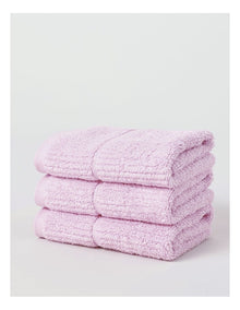 Combed Cotton Rib 3pk Face Washer in Purple Heather