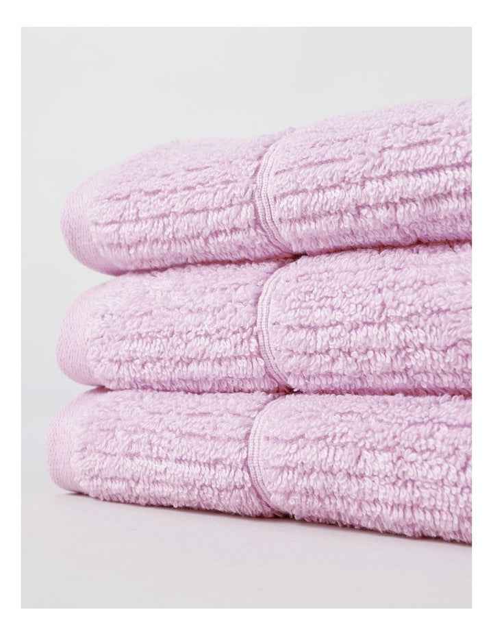 Combed Cotton Rib 3pk Face Washer in Purple Heather