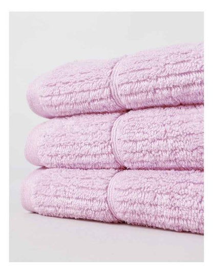 Combed Cotton Rib 3pk Face Washer in Purple Heather