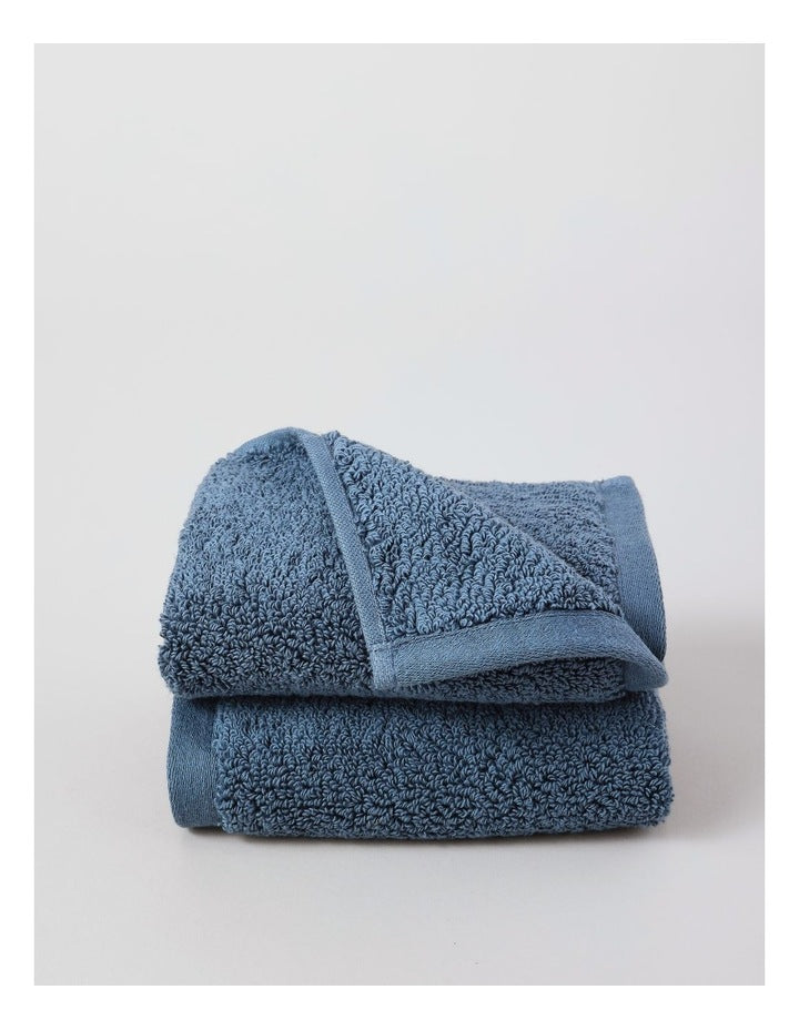 Australian Cotton 2pk Face Washer in Blue
