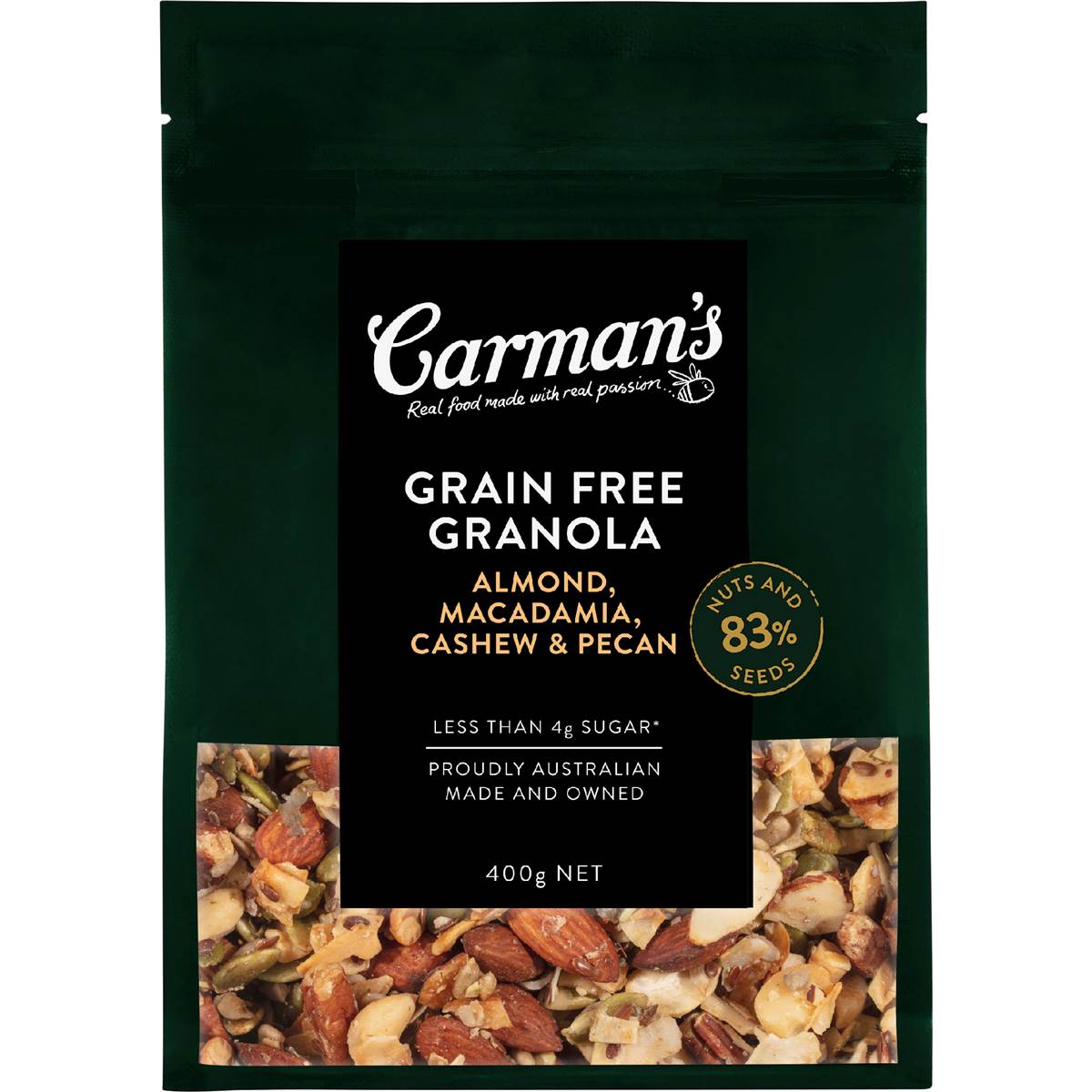 Carman's Granola Grain Free Almond, Macadamia, Cashew & Pecan 400g