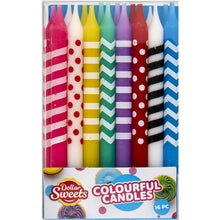 Dollar Sweets Colourful Candles 16 Pack