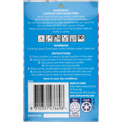 Dollar Sweets Colourful Candles 16 Pack