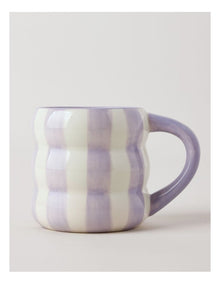 Bubble Mug in Hand Painted Lilac Stripe