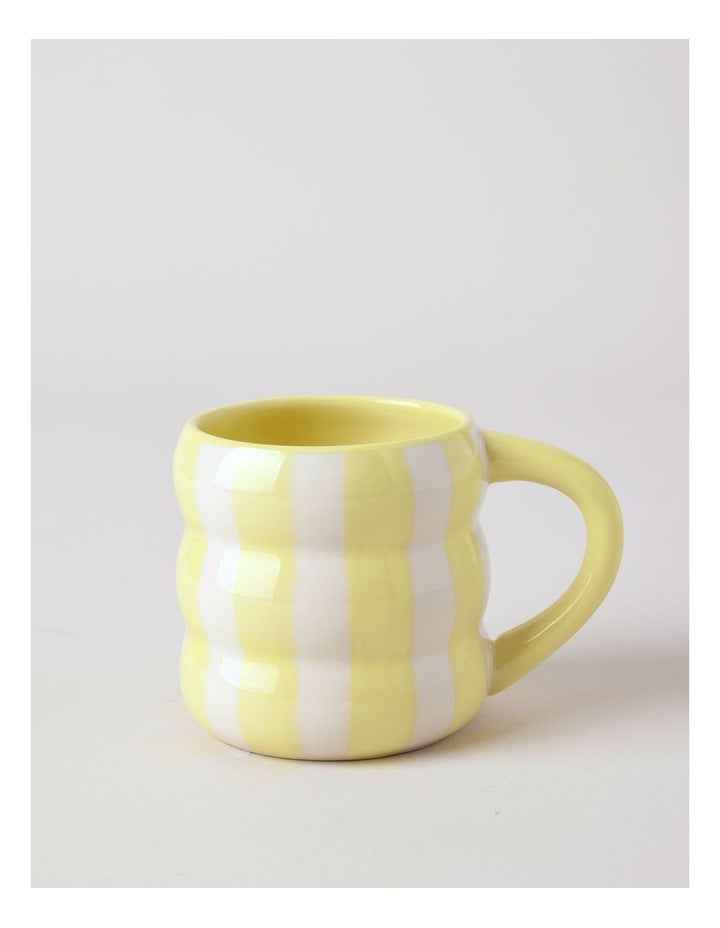 Bubble Mug in Hand Painted Lemon Stripe