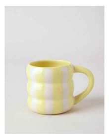 Bubble Mug in Hand Painted Lemon Stripe