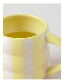 Bubble Mug in Hand Painted Lemon Stripe