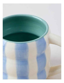 Bubble Mug in Hand Painted Blue Stripe