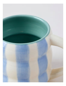 Bubble Mug in Hand Painted Blue Stripe