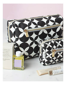 Large Makeup Bag in Black/White