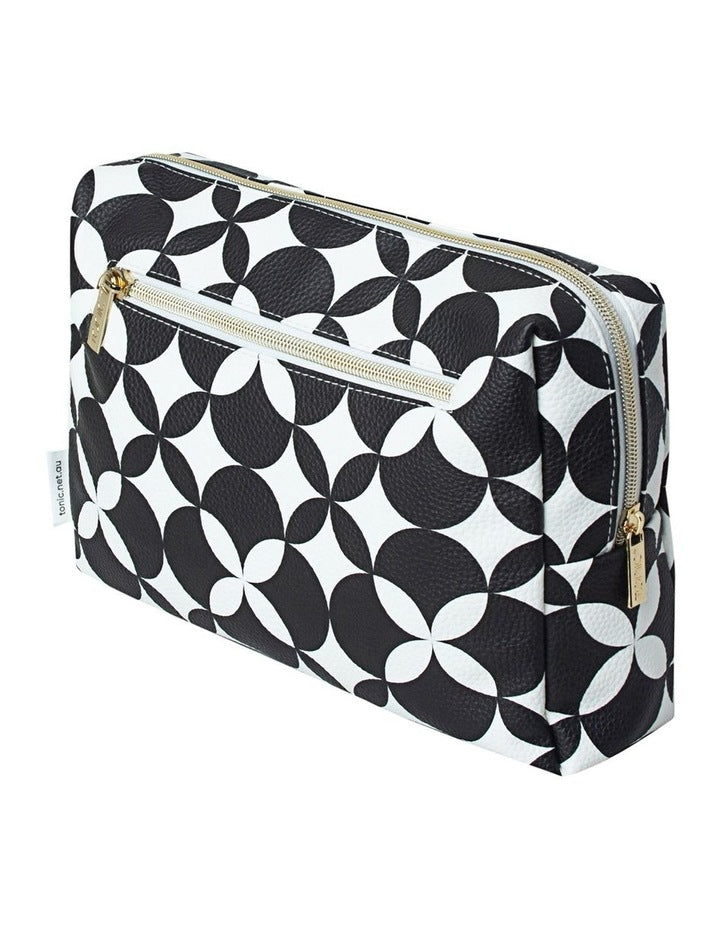 Large Makeup Bag in Black/White