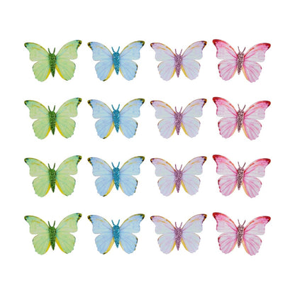 16 Piece Fabric Butterflies