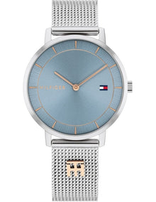 Tea Stainless Steel & Ionic Plated Carnation Gold Steel Watch in Blue