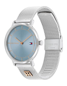 Tea Stainless Steel & Ionic Plated Carnation Gold Steel Watch in Blue