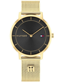 Tea Ionic Plated Thin Gold Steel Black Dial Women's Watch