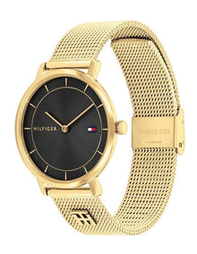 Tea Ionic Plated Thin Gold Steel Black Dial Women's Watch