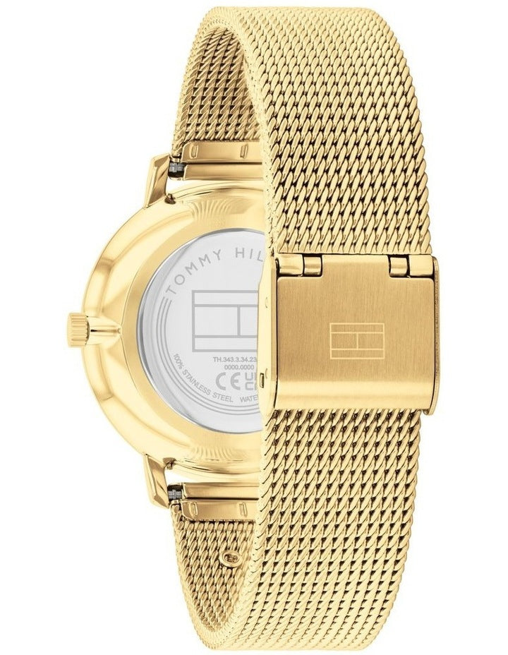 Tea Ionic Plated Thin Gold Steel Black Dial Women's Watch