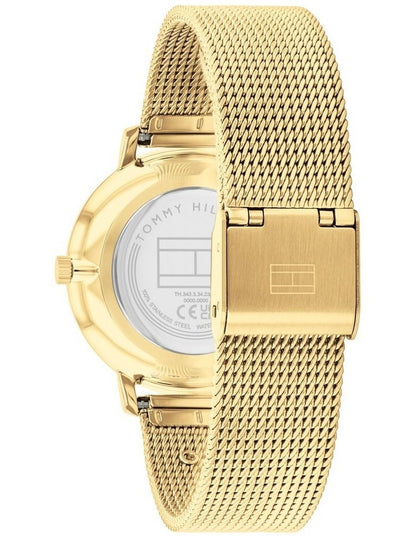 Tea Ionic Plated Thin Gold Steel Black Dial Women's Watch