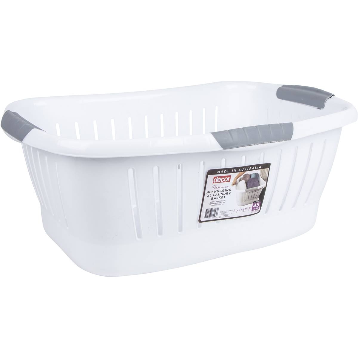 Decor Hip Hugger Laundry Basket 45l Each