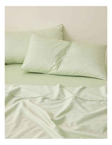 Eden Cotton Standard Pillowcase Pair in Mint