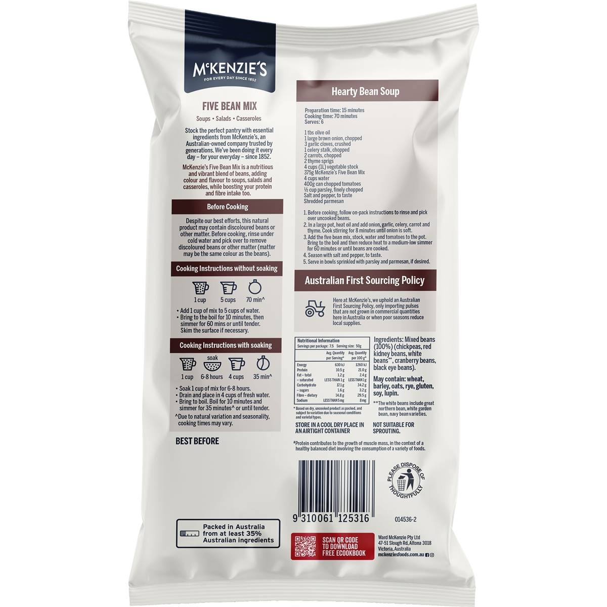 McKenzie's Five Bean Mix 375g