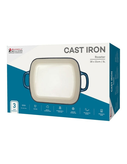 Cast Iron Roaster 28x21cm/3L in Midnight Blue