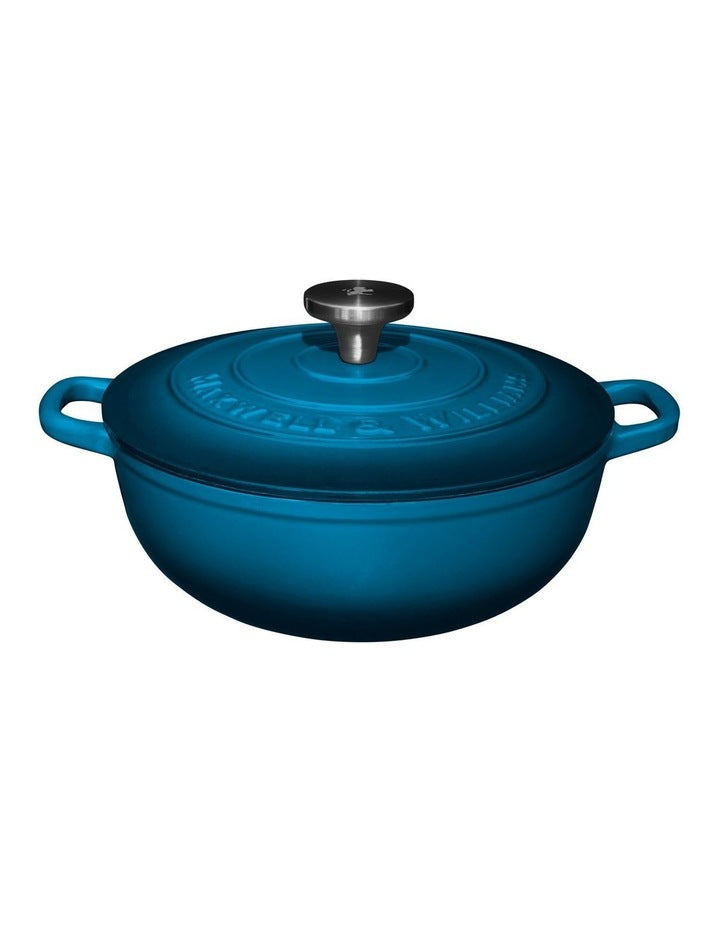 Cast Iron Round Casserole 24cm/3.3L in Midnight Blue