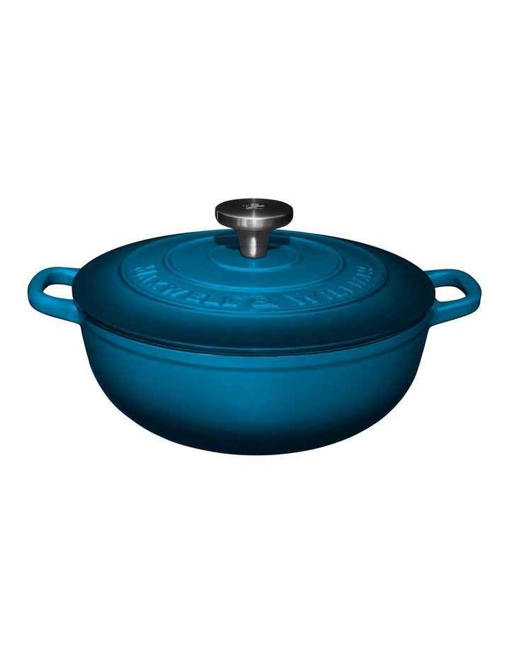 Cast Iron Round Casserole 24cm/3.3L in Midnight Blue
