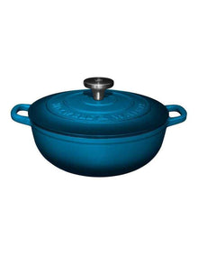 Cast Iron Round Casserole 24cm/3.3L in Midnight Blue
