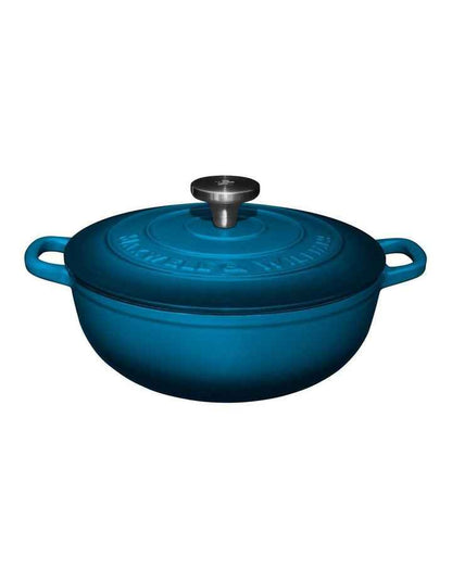 Cast Iron Round Casserole 24cm/3.3L in Midnight Blue